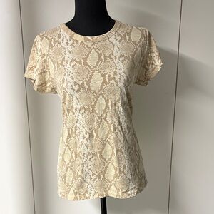 Rag and Bone Snake Print Beige Women's Tshirt